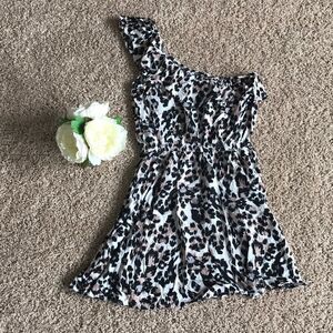 Cheetah one shoulder dress 